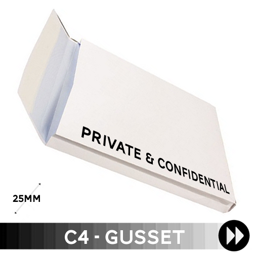 Gusset 324 x 229 x 25mm C4 - Printed 1 Colour