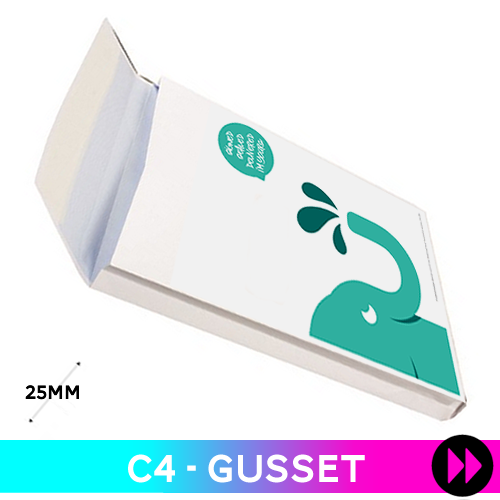 Gusset 324 x 229 x 25mm C4 - Printed 2 Colours