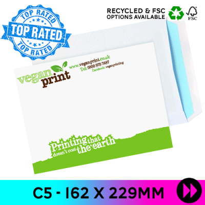 Printed envelopes 162 x 229mm C5 - Printed 2 Colours 1 side